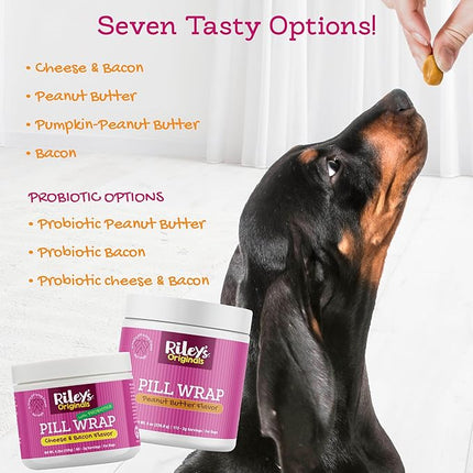 Riley's Pill Wrap for Dogs - Delicious Pumpkin & Peanut Butter Flavored Pill Paste for Dogs - Wrap Pills, Capsules, Tablets in a Pocket or Pouch to Mask The Taste - 4.2 oz