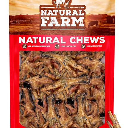 Natural Farm Nail-Free Chicken Feet Dog Treats (40 Pack), 100% Free-Range Air Dried Chicken Feet, No Nails, Fully Digestible, High Protein, Low Calorie, Joint Support, Single Ingredient