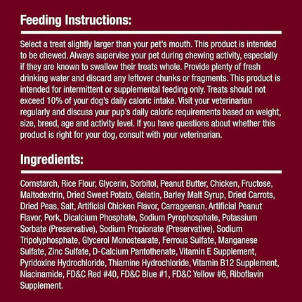 SmartBones Stuffed Twistz with Peanut Butter, Rawhide-Free Chews for Dogs Stuffed with Pork Flavor, 6 Twistz