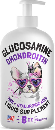 Liquid Glucosamine for Dogs Bacon Flavour with Chondroitin, MSM & Hyaluronic Acid K9 Supplement Hip and Joint Formula Advanced Mobility Joint Pain Relief Senior Advanced Supplement for All Breeds