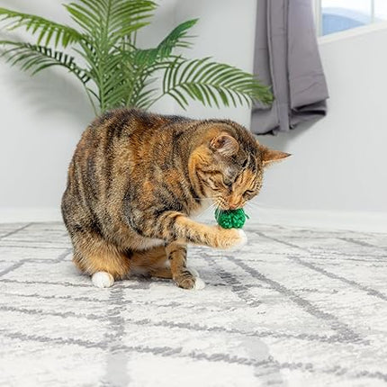 SPOT Wool Pom Poms Cat Toy - Interactive Wool Balls Cat Toy with Catnip for Cats and Kittens to Bite, Swat and Chase - 1.5 inch, 4 pcs (Pack of 2)