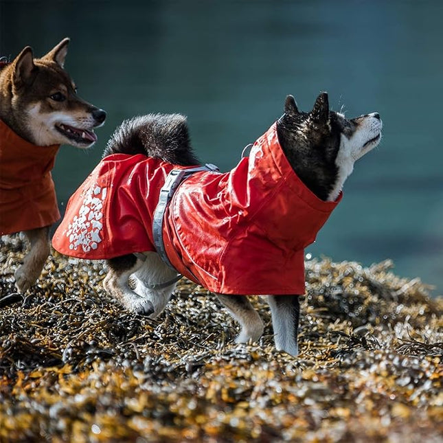 Hurtta Monsoon Coat ECO, Dog Raincoat, Rosehip, 28 in