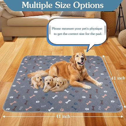 Washable Pee Pads for Dogs, 2 Pack 41"x41" Reusable Puppy Pads, Waterproof Pet Training Pads, Non-Slip Fast Absorbent Potty Pads for Crate, Floor, Couch, Whelping Pads Litter Mat Puppy Supplies