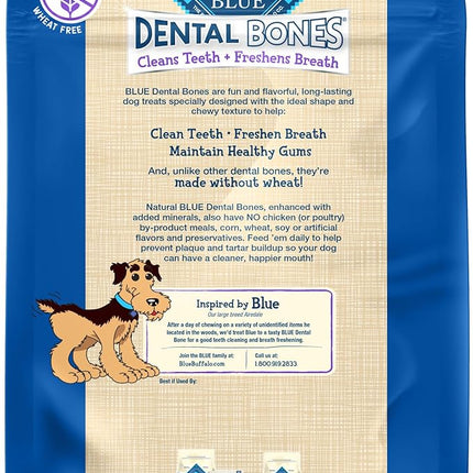 Blue Buffalo Dental Bones Large Natural Dental Chew Dog Treats Bag