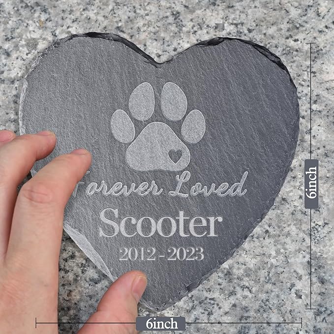Dog Memorial Gifts for Loss of Pet - Personalized Loss of Dog Memorial Stone - Loss of Cat Sympathy Stone - Personalized Pet Loss Gifts - Sympathy Gift for Dog Passing Away - 4*4 Inches Memorial Stone