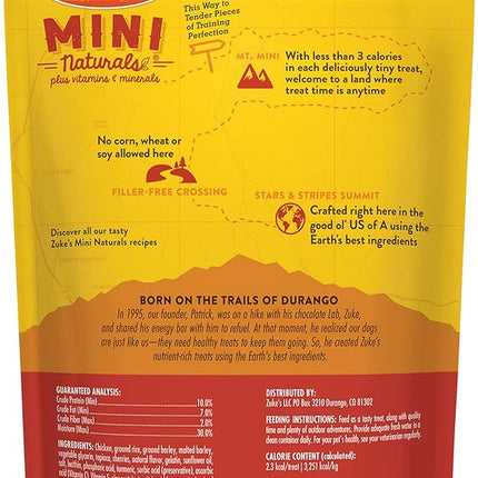 Zuke's Mini Naturals Dog Training Treats, Soft Mini Dog Treats with Vitamins & Minerals, Made for All Breed Sizes Chicken, 16 Ounce (Pack of 2)