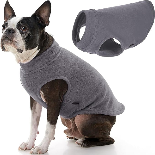 Gooby Stretch Fleece Vest Dog Sweater - Gray, 2X-Large - Warm Pullover Super Stretchy Fleece Dog Jacket for Small to Large Dogs