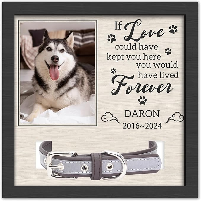 Personalized Dog Memorial Gifts, Pet Memorial Gifts for Dogs, Loss of a Dog Sympathy Gift, Dog Memorial Gifts for Loss of Dog, Pet Memorial Gifts Cat, Dog Memorial Collar Frame, Pet Memorial Gift