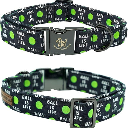 Elegant little tail Dog Collar, Holiday Pet Collar Boy Dog Collar Durable Dog Collars Ball Print Soft Pet Gift Adjustable Dog Collar for Small Medium Large Dogs