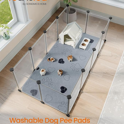 Feandrea Washable Dog Pee Pads, 2 Pack, Reusable Dog Pads, 48 x 24 Inches, L, Waterproof Pet Training Pads, Leakproof, Non-Slip, Super Absorbent, for Guinea Pig, Hamster, Gray UPTD024G01