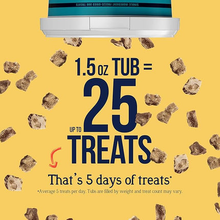 Stewart Chicken Liver Dog Treats, 1.5 oz, ~25 Pieces, Freeze Dried Raw, Single Ingredient, 60% Protein Training Treats or Meal Topper in a Resealable Tub, Grain Free, Gluten Free