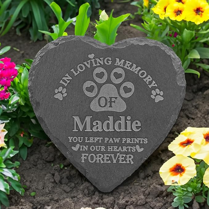 Pet Memorial Stones, Personalized Loss Gifts, Sympathy Bereavement Gifts for of Pet, Keepsake, in Memory Passing Away Gift, 4''×4''/10×10cm