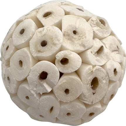 by M&M 5110 Small Sola Bird Balls Pk3 - Handmade Natural Sola Wood Bird Foot Toys, Shreddable Lightweight Wood Balls, Easy for Beaks and Feet to Forage, Grat for Small to Med Birds