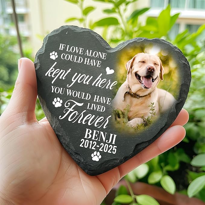 Personalized Dog Memorial Gifts for Loss of Dog, Custom Pet Memorial Stone with Photo Name Date, Stones for Dogs, Gift for Cat Lovers, Bereavement Sympathy Gift for Pet Lover, Quote 4