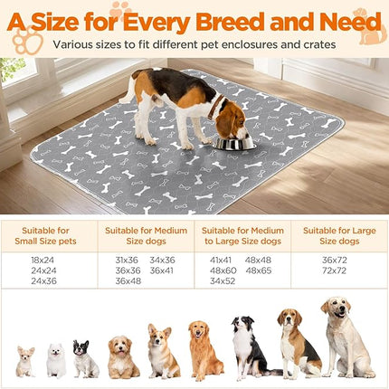 Washable Pee Pads for Dogs, 2 Pack Dog Pee Pads Washable, Waterproof Puppy Pads Mat Reusable Fast Absorbent Dog Potty Training Pads, Whelping Pads for Playpen Crate - 24”x24”