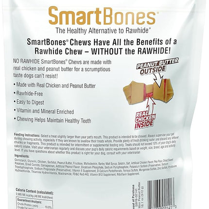 SmartBones Mini Chews With Real Peanut Butter 32 Count, Rawhide-Free Chews For Dogs