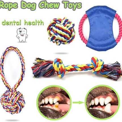 Rope Dog Toys for Aggressive Chewers Large Breed Medium Breed, Small Dog Puppy Teething Chew Toys Heavy Duty Dental Dog Rope Toys Prevents Boredom and Relieves Stress