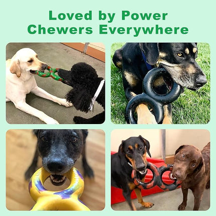 Goughnuts — Dog Toys for Aggressive Chewers | Virtually Indestructible Pull Toy for Large Breeds Such as Pit Bulls and German Shepherds | Heavy Duty Tug Dog Toy | Large | Black