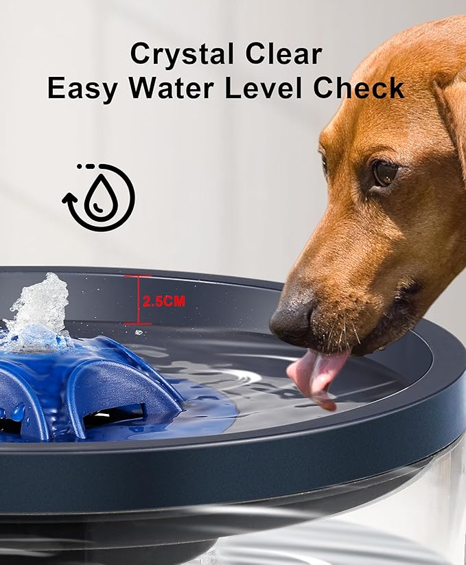Dog Water Fountain 4L/135oz for Large Dogs & Multiple Pets – Ultra-Quiet Pump, 3 Filters, Automatic Pet Water Dispenser for Fresh, Clean Water