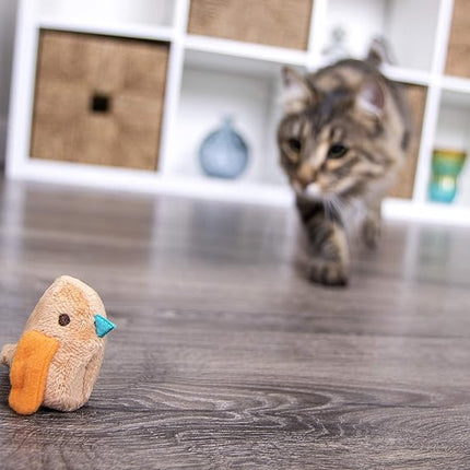 SmartyKat Chickadee Chirp Electronic Sound Cat Toy, Contains Catnip, Battery Powered - Light Brown, One Size