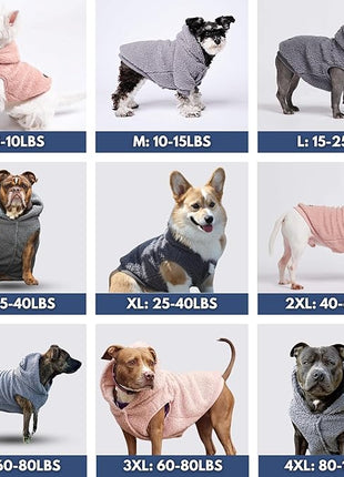 Spark Paws Fleece Dog Jacket, Hooded Sweater Vest, Warm Coat for Winter - Suitable for Small Medium Large XL XXL Breeds - Pink - 3XL