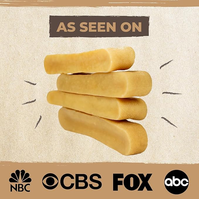 Mighty Paw Yak Cheese Dog Chews - All-Natural Treats for Dogs - High Protein Treat with 68 Grams of Protein Per Chew - Delicious and Long Lasting - Limited Ingredients - Monster 4 Pack