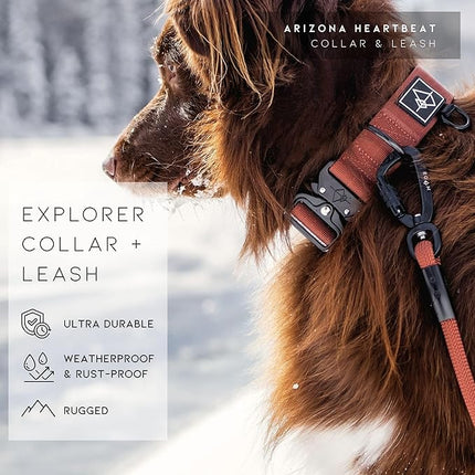 Made to ROAM Premium Explorer Control Collar - Adjustable Heavy Duty Nylon Dog Collar with Quick-Release Metal Buckle and Handle (Oregon Haze, Control Size 4)