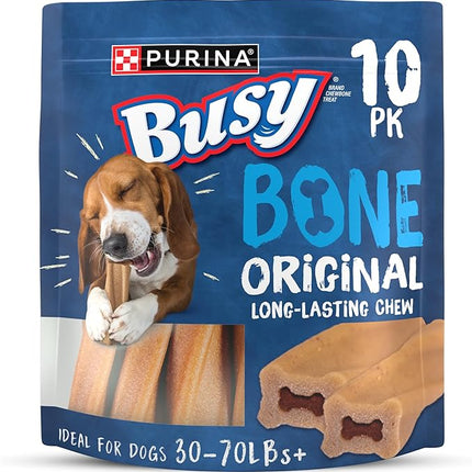 Purina Busy Bone Adult Dog Chew Bone Treats, Original - 10 ct. Pouch