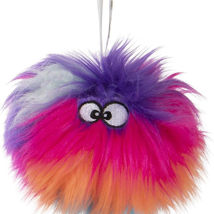 goDog Just for Me Furballz Squeaky Plush Ball Dog Toy, Chew Guard Technology - Cool Rainbow, Mini