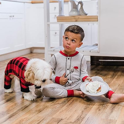 LazyOne Flapjacks, One-Piece Dog Sweater, Matching Family Pajamas for Dogs, Plaid (Medium)