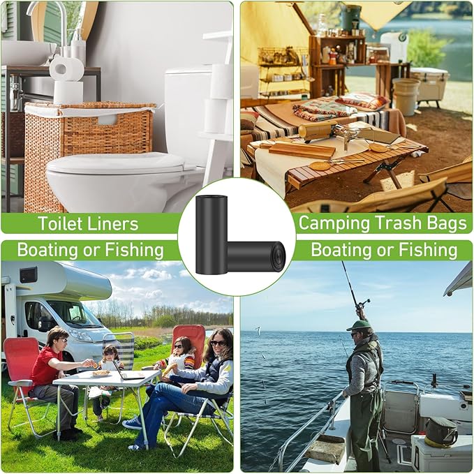 50 PCS Portable Toilet Bags for Camping, Drawstring Biodegradable Porta Potty Bags - 8 Gallon Thickened Waste Bag for 5 Gallon Bucket Toilets, Compostable Bag for Adults(50 Count)