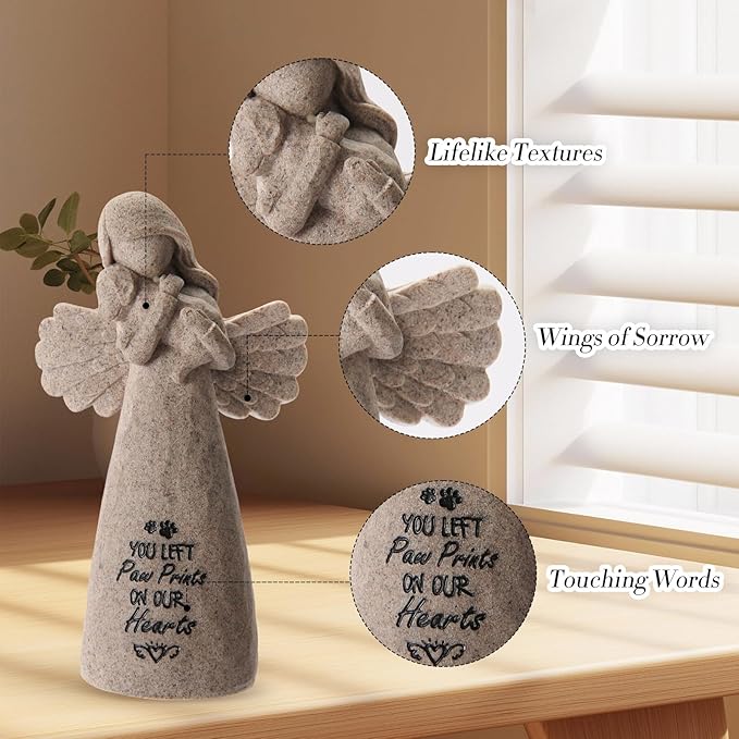 Pet Memorial Gifts for Dogs - Dog Bereavement Sympathy Gift, Loss of Dog Remembrance Keepsake with “You Left Paw Prints on Our Hearts”,Ideal for Rainbow Bridge & Pet Loss Memorial(Granite)