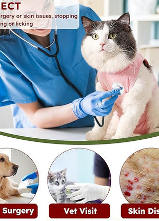 Cat Recovery Suit for Spay Abdominal Wounds, Breathable Cat Onesie for Cats After Surgery Female, Kitten Surgical Recovery Suit Female Cone of Shame Alternative for Cats Anti Licking