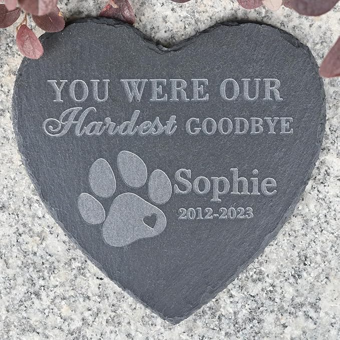 Pet Memorial Stones, Gifts, Loss of Sympathy Dog Gifts for Dog, Bereavement Grave Marker, in Memory - Style D, 6''x6''/15x15cm
