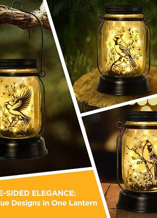Cardinal Gifts for Women/Men Cardinal Solar Lanterns Mom Grandma Birthday Present Lantern Memorial Lights Solar Garden Decoration Outside for Yard, Patio,Backyard,Porch Torches
