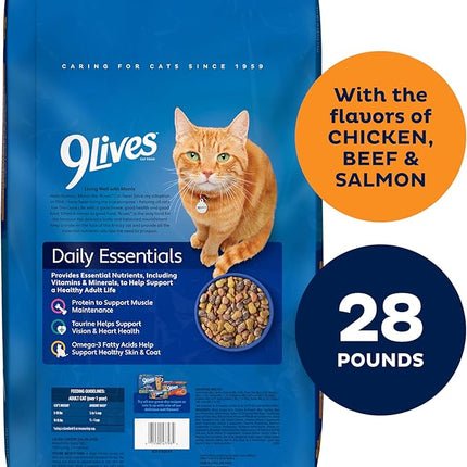 9Lives Daily Essentials Dry Cat Food, 28 Pound Bag