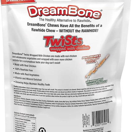 DreamBone Twist Sticks, Wrapped With Real Chicken, Rawhide-Free Chews For Dogs, 50 Count