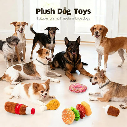 Large Dog Toy Set, 5-Pack Stuffed Dogs Chew Toys, Durable Plush Dog Toy, Dogs Squeaky Toys for All Breed