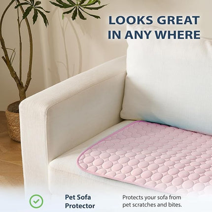 MICROCOSMOS Summer Cooling Mat & Sleeping Pad- Water Absorption Top, Materials Safe, Easy Carry, EZ Clean. Keep Cooling for Pets, Kids and Adults.(Pink, 36" x36")