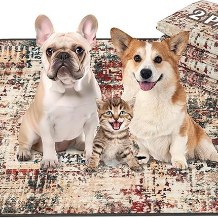Qeils Washable Pee Pads for Dogs, 2 Pack Reusable Puppy Pads 36"x41" Super Absorbent Leakproof Dog Training Pads, Non-Slip Potty Pads for Floor, Crate, Couch, Whelping Pads Litter Mat Puppy Supplies