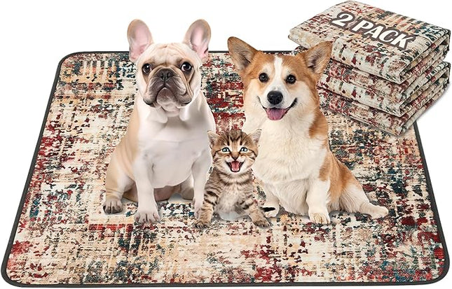 Qeils Washable Pee Pads for Dogs, 2 Pack Reusable Puppy Pads 36"x41" Super Absorbent Leakproof Dog Training Pads, Non-Slip Potty Pads for Floor, Crate, Couch, Whelping Pads Litter Mat Puppy Supplies
