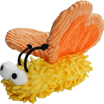 Nocciola Plush Squeaky Dog Toys, Cute Durable Stuffed Crinkle Puppy Pet Chew Toys for Large Medium Small Dogs - Butterfly