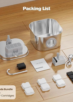 Cat Water Fountain Stainless Steel: Pet Fountains for Cats/Dog Indoor Automatic Waterer Bowls for Drinking Small Animal Water Dispenser Metal Pets Watering Faucet Bottle Auto Kitty Watering Supplies