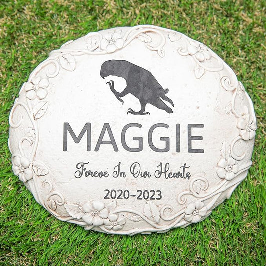 Personalized Parrot Memorial Stone - African Grey & Other Species, Headstone, Tombstone & Gravestone Memorial Gifts