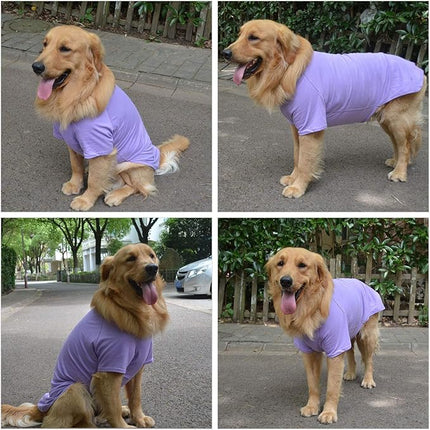 Lovelonglong 2019 Pet Clothing Dog Costumes Basic Blank T-Shirt Tee Shirts for Medium Large Dogs Violet XXXL