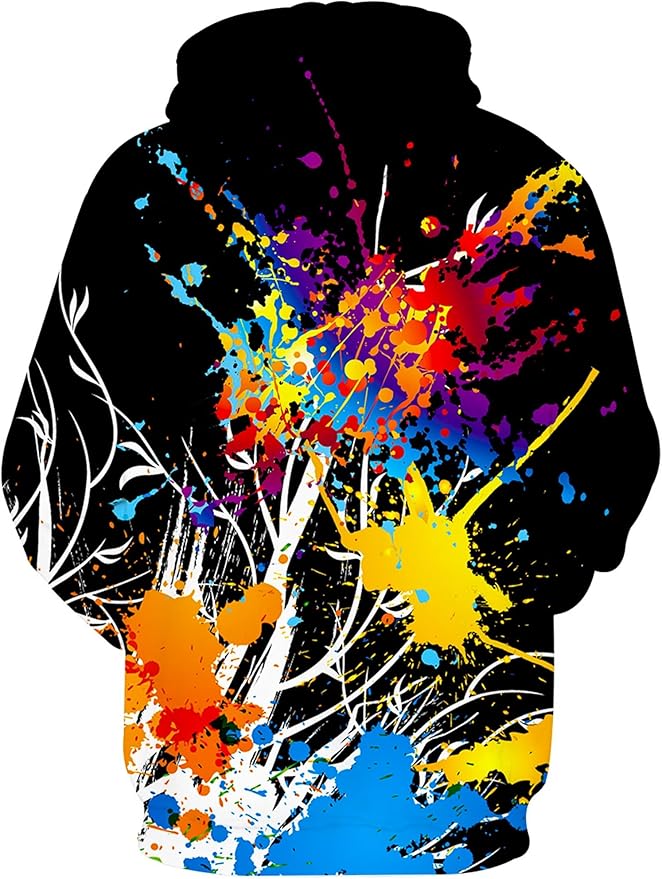 Yasswete Unisex Adults 3D Printed Fashion Hoodies for Men Women Pullover Novelty Sweatshirts with Big Pockets