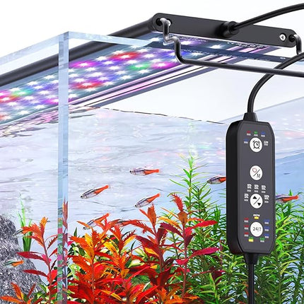 SEAOURA 24/7 Mode Led Aquarium Light for Plants Growth- Sunrise to Moonlight, 7 Colors, Adjustable Timer/Brightness, Full Spectrum Fish Tank Lights for 48 Inch to 54 Inch Tank, 42W