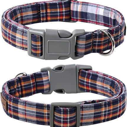 Lionet Paws Dog and Cat Collar with Bowtie Grid Collar Plastic Buckle Light Adjustable Collars for Small Medium Large Dogs