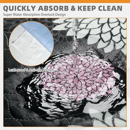 KOOLTAIL Washable Pee Pads for Dogs, 2 Pack Super Absorbent Reusable Puppy Training Pads Waterproof, Nonslip and Leak-Proof Dog Pee Pads, Large Pet Mats Whelping Pads for Floor, Crate, Couch, 24"x36"