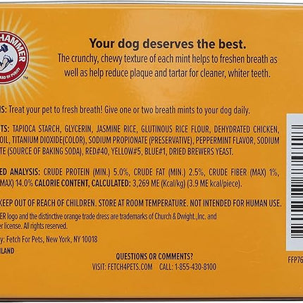 Arm & Hammer for Pets Dental Mints for Dogs, Fresh Breath | Get Fresh Doggie Breath Without Brushing, Way to Fresher Dog Breath | Chicken Flavor, 40 Count (Packaging may vary)
